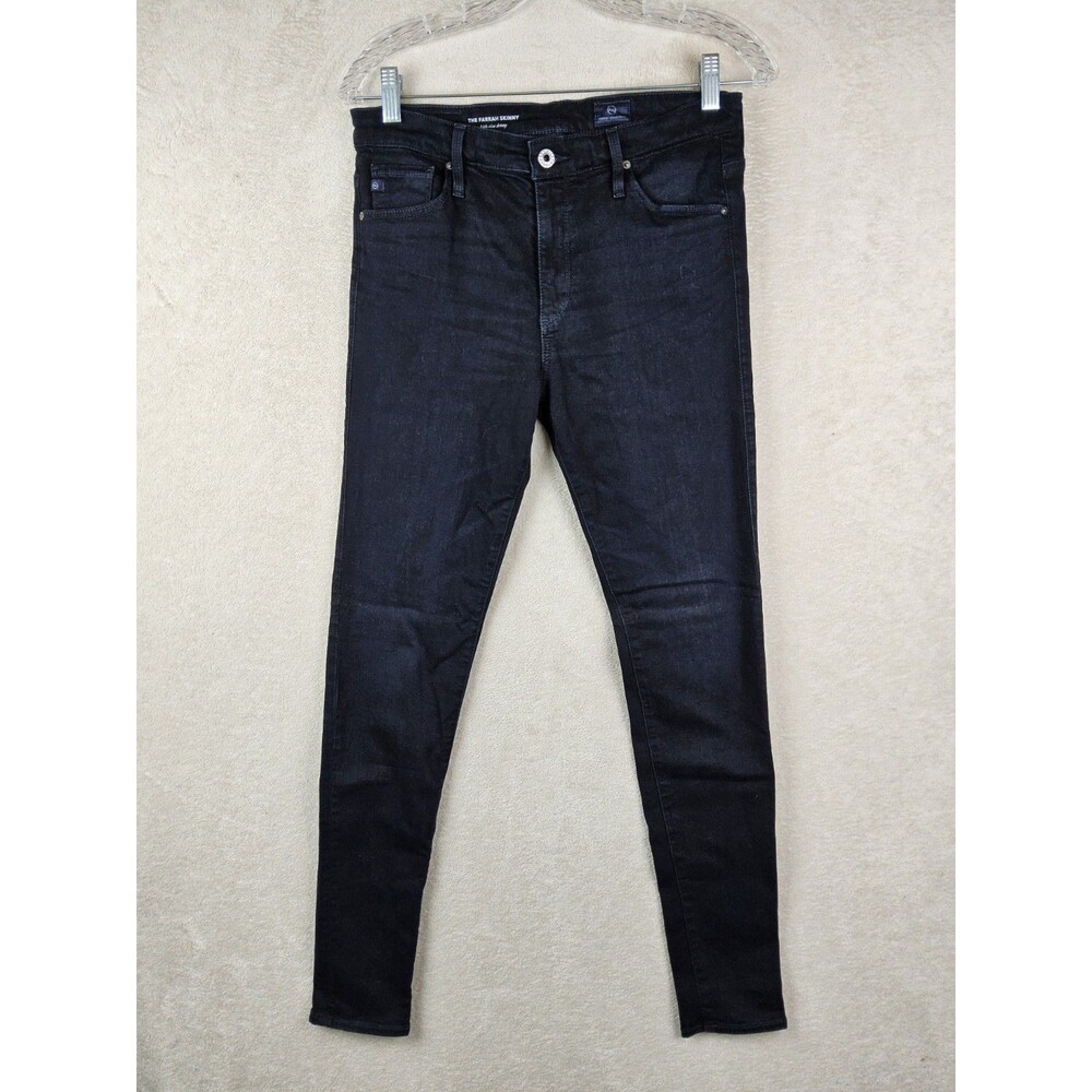 Adriano Goldschmied The Farrah Skinny High Rise Black Denim Jeans Size 28R